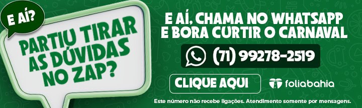 Ficou com dúvidas? Nosso atendimento resolve! Chama no WhatsApp (71) 99278-2519 (Este número não recebe ligações. Atendimento somente por mensagens)